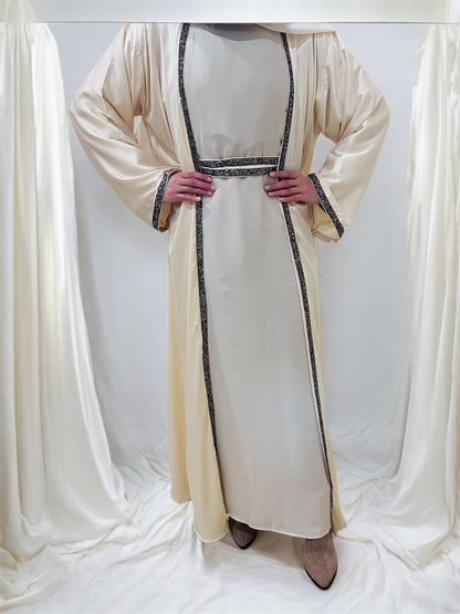 Sarah Diamond Abaya-Beige