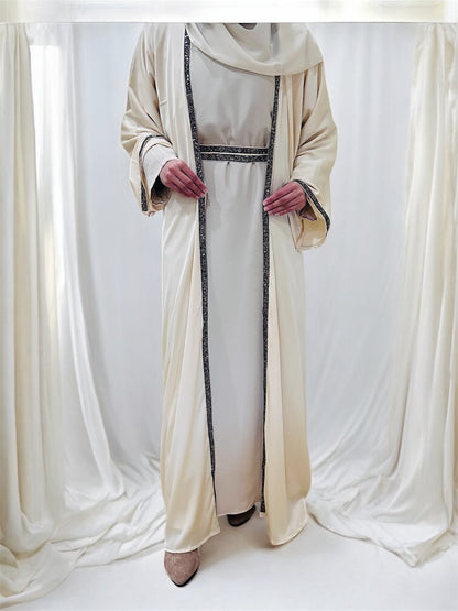 Sarah Diamond Abaya-Beige