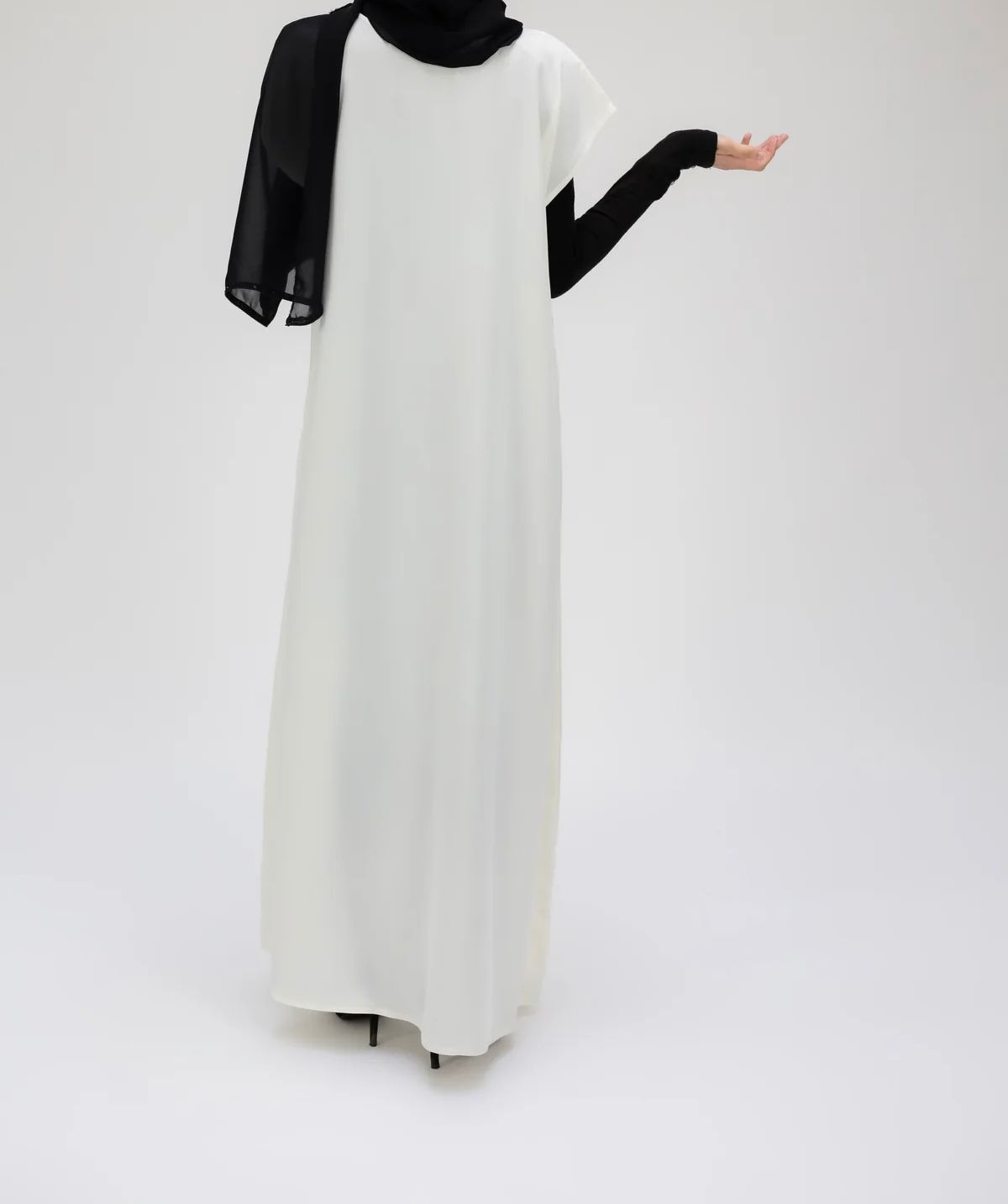 Inner Slip Dress - White (Half Sleeve)