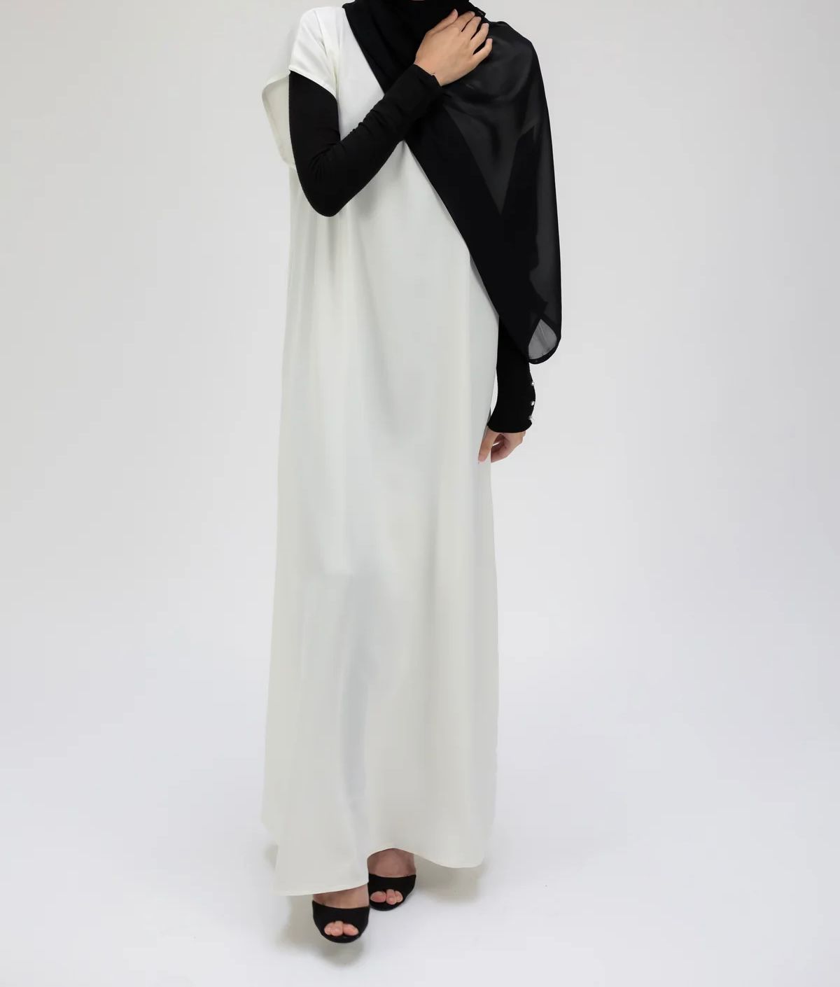 Inner Slip Dress - White (Half Sleeve)