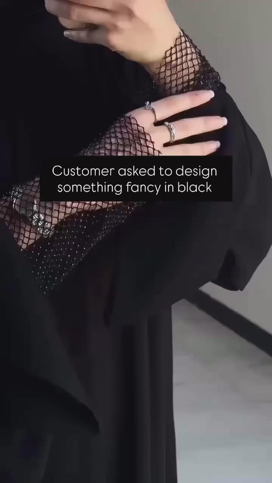 Sofia Diamond sleeves Kaftan Abaya