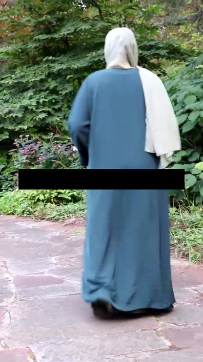 Reversible Abaya in Bottle green/Pista